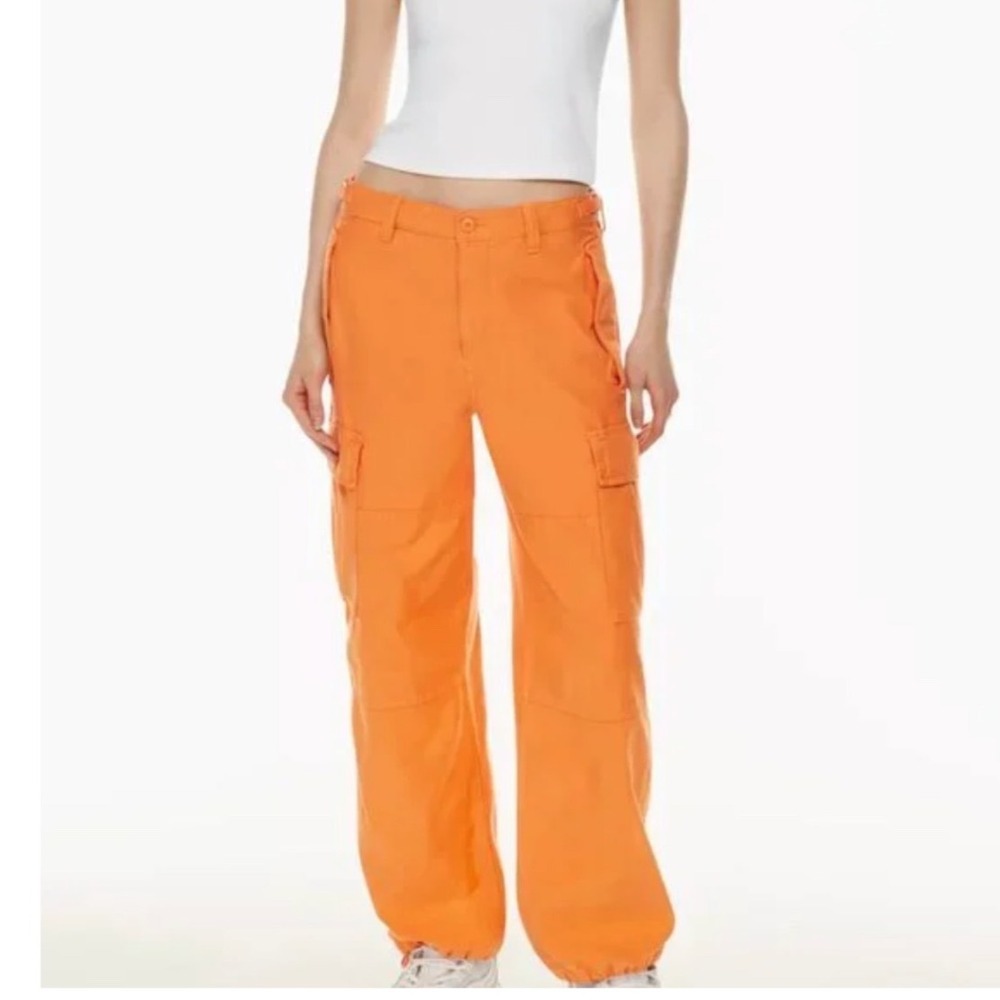 Tna Supply Cargo Pants Orange Wide Leg Utility Pants 8